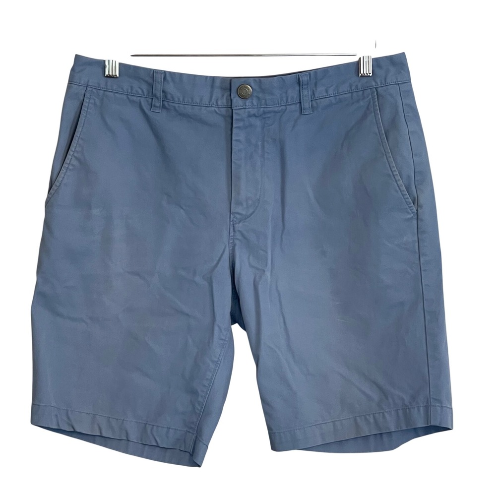 Bonobos Mens Chino Shorts 33‎ Blue 9 Inch Inseam Cotton Twill Flat Front Casual